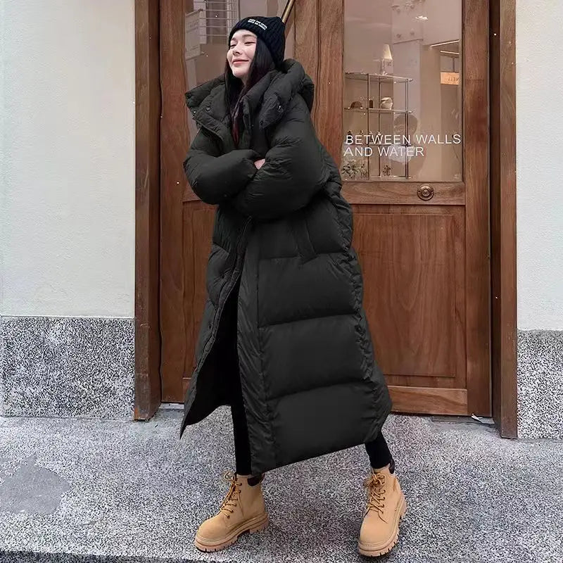 Women’s Quilted Hooded Longline Coat