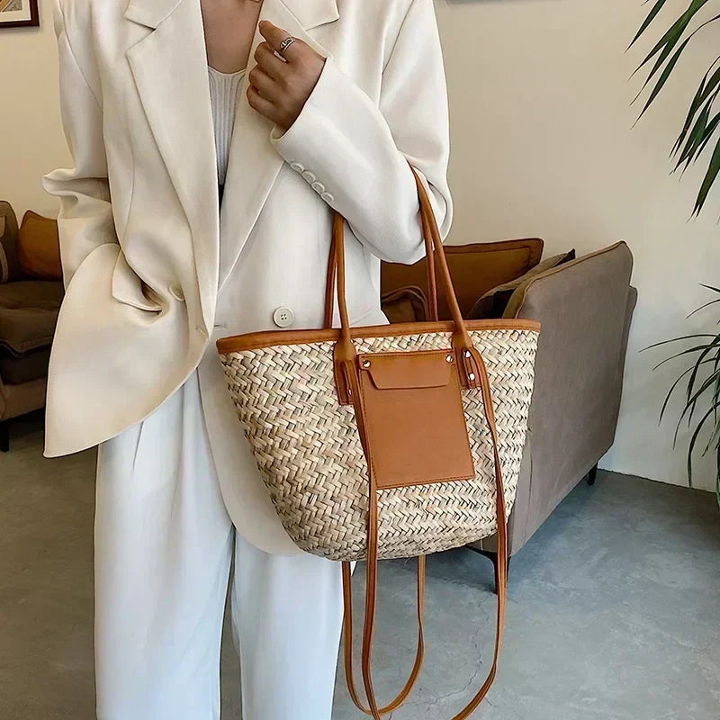 Sac cabas d’été tressé pour femme