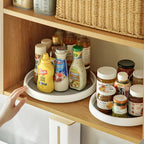 Rotating Round Kitchen Storage Tray for Condiments and Seasonings