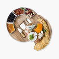 Plateau à fromage rotatif en acacia avec set de couteaux