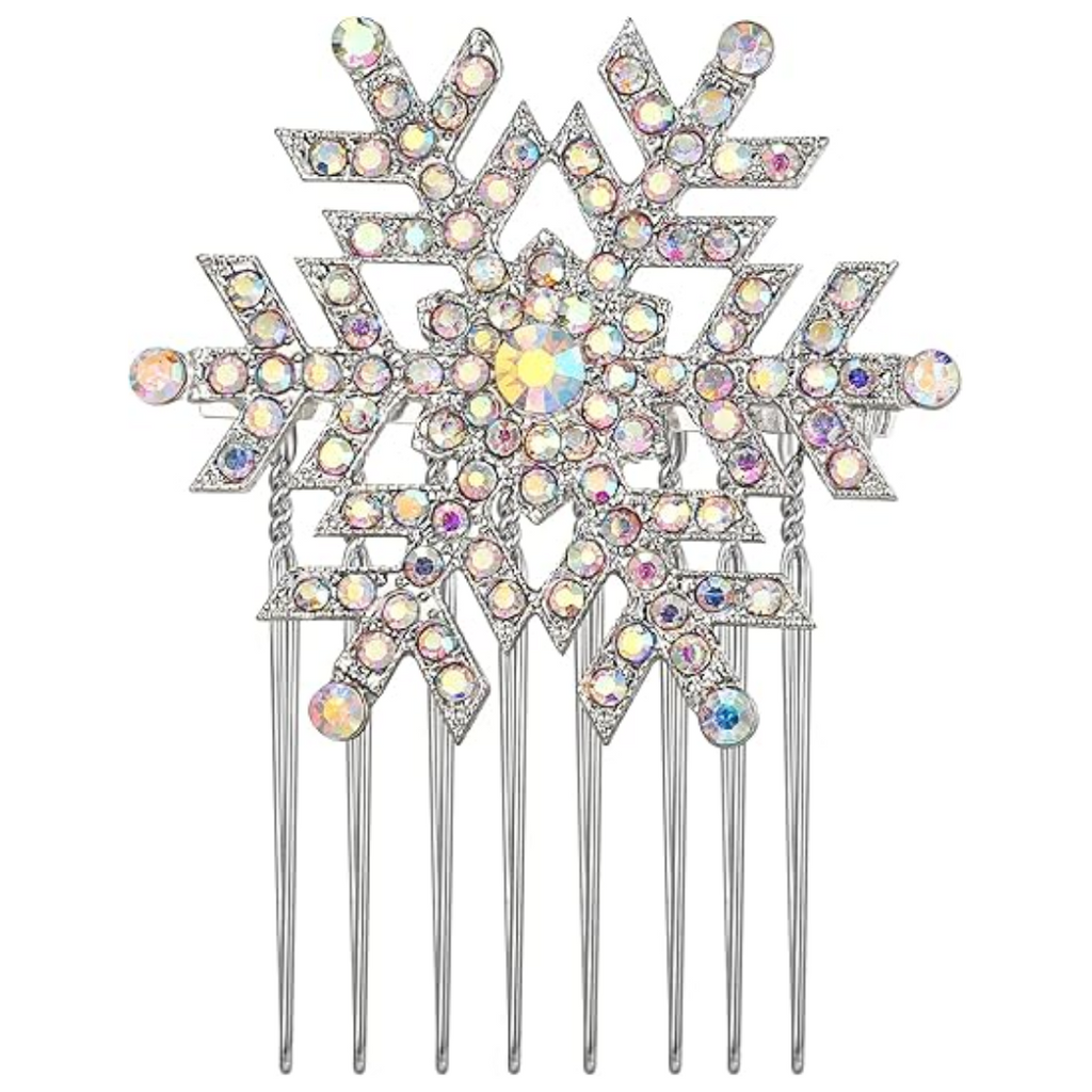 Haarkamm mit Strass-Schneeflocke