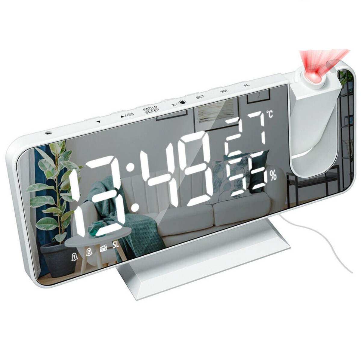 Sveglia con proiezione LED e radio FM