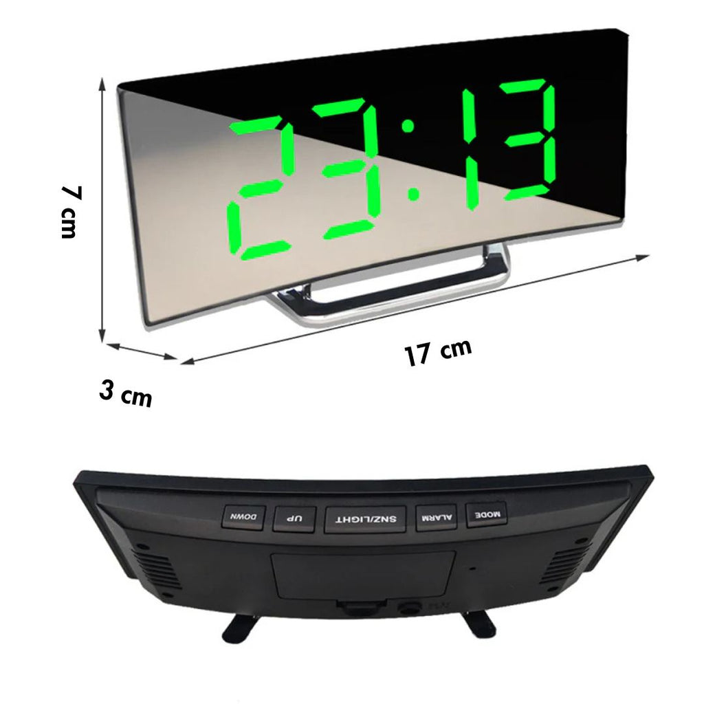 Buet LED-digitalvækkeur med dæmpbart display
