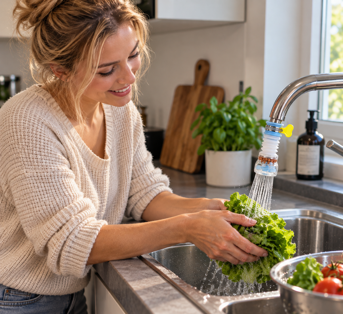 Rotating Faucet Spray Head Attachment for Kitchen Sinks