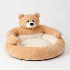 Cama de peluche para mascotas con forma de oso