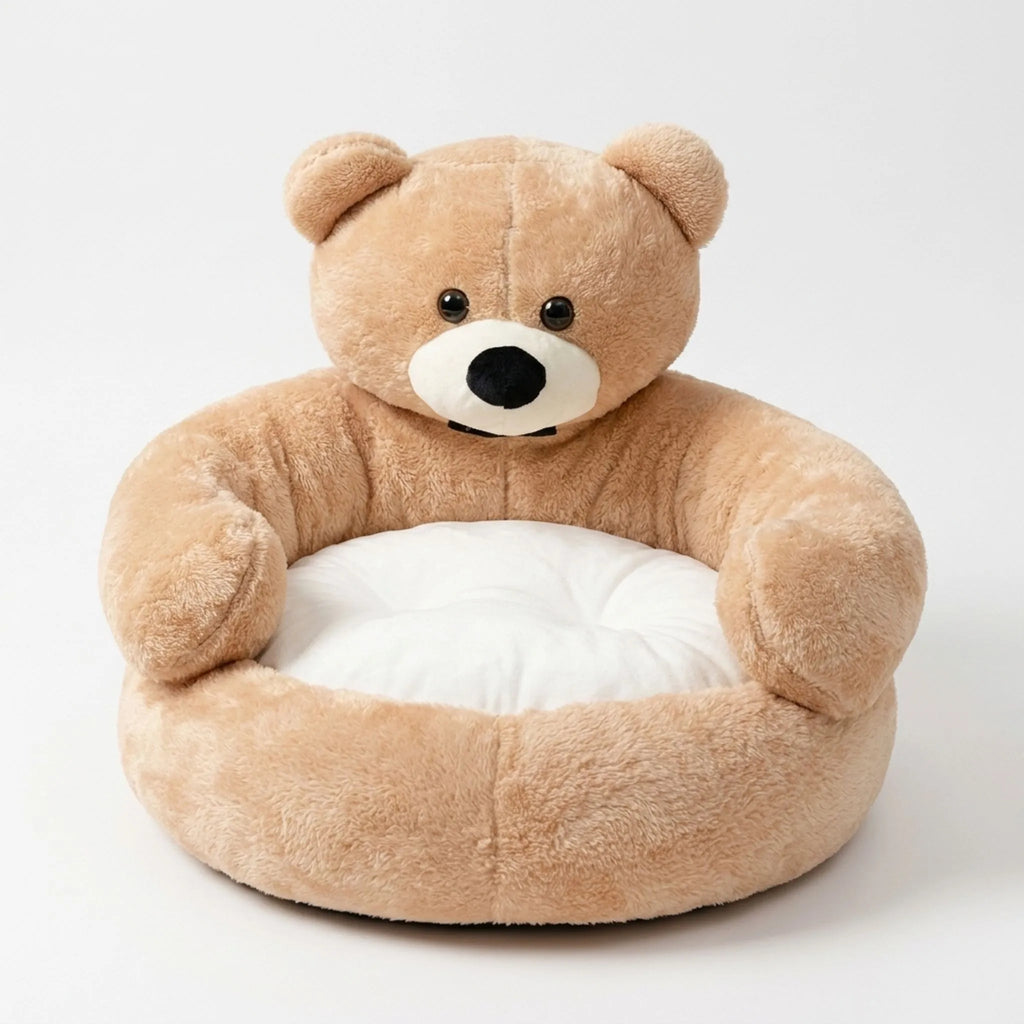 Cama de peluche para mascotas con forma de oso