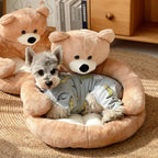 Cama de peluche para mascotas con forma de oso