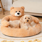 Cama de peluche para mascotas con forma de oso