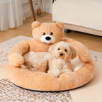 Cama de peluche para mascotas con forma de oso