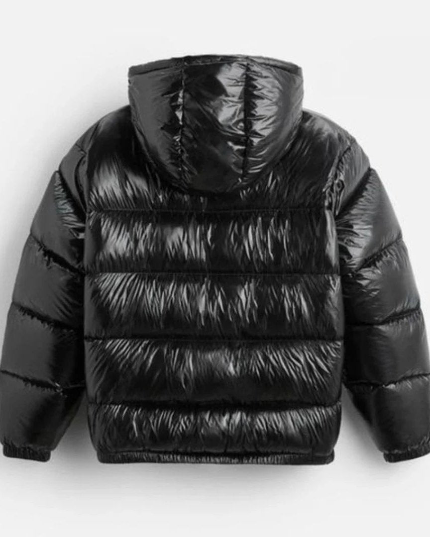 Men's Glossy Hooded Puffer Jacket