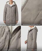 Damen-Winterparka mit Kapuze und Fleece-Futter