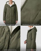 Damen-Winterparka mit Kapuze und Fleece-Futter