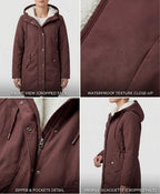 Damen-Winterparka mit Kapuze und Fleece-Futter
