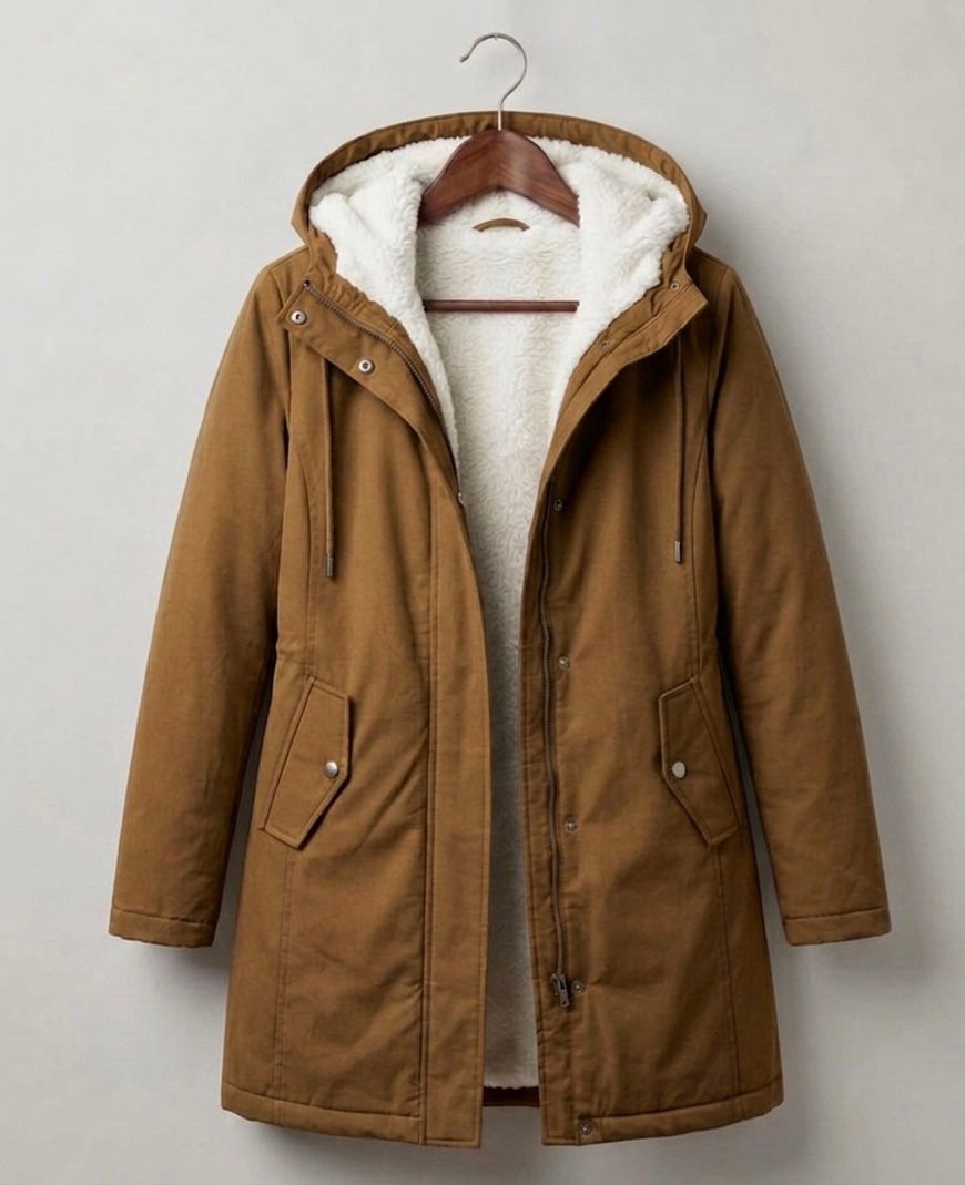 Women's Hooded Fleece-Lined Winter Parka Coat