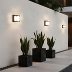Lampada da parete quadrata nera a LED per esterni IP65