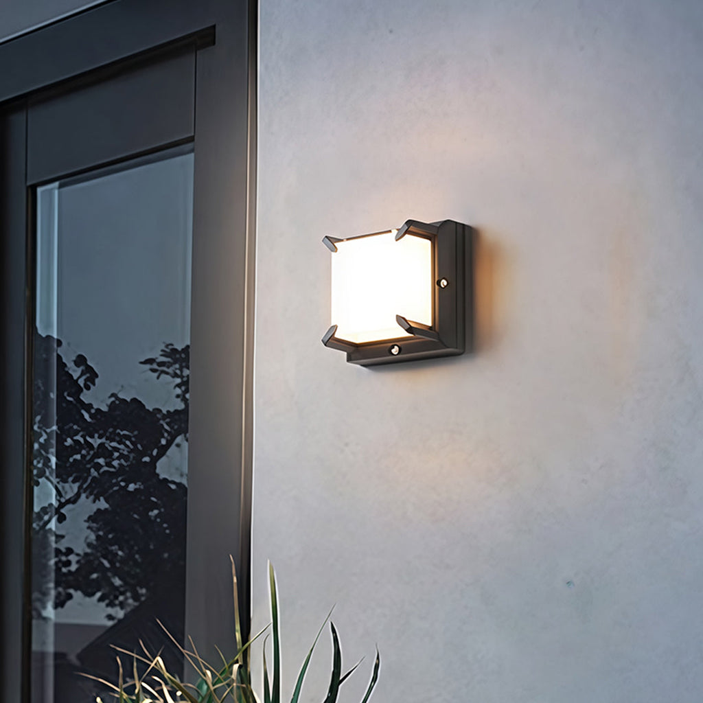 Lampada da parete quadrata nera a LED per esterni IP65