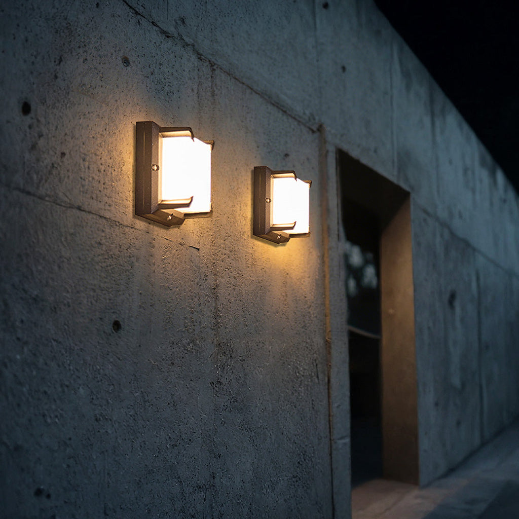 Lampada da parete quadrata nera a LED per esterni IP65