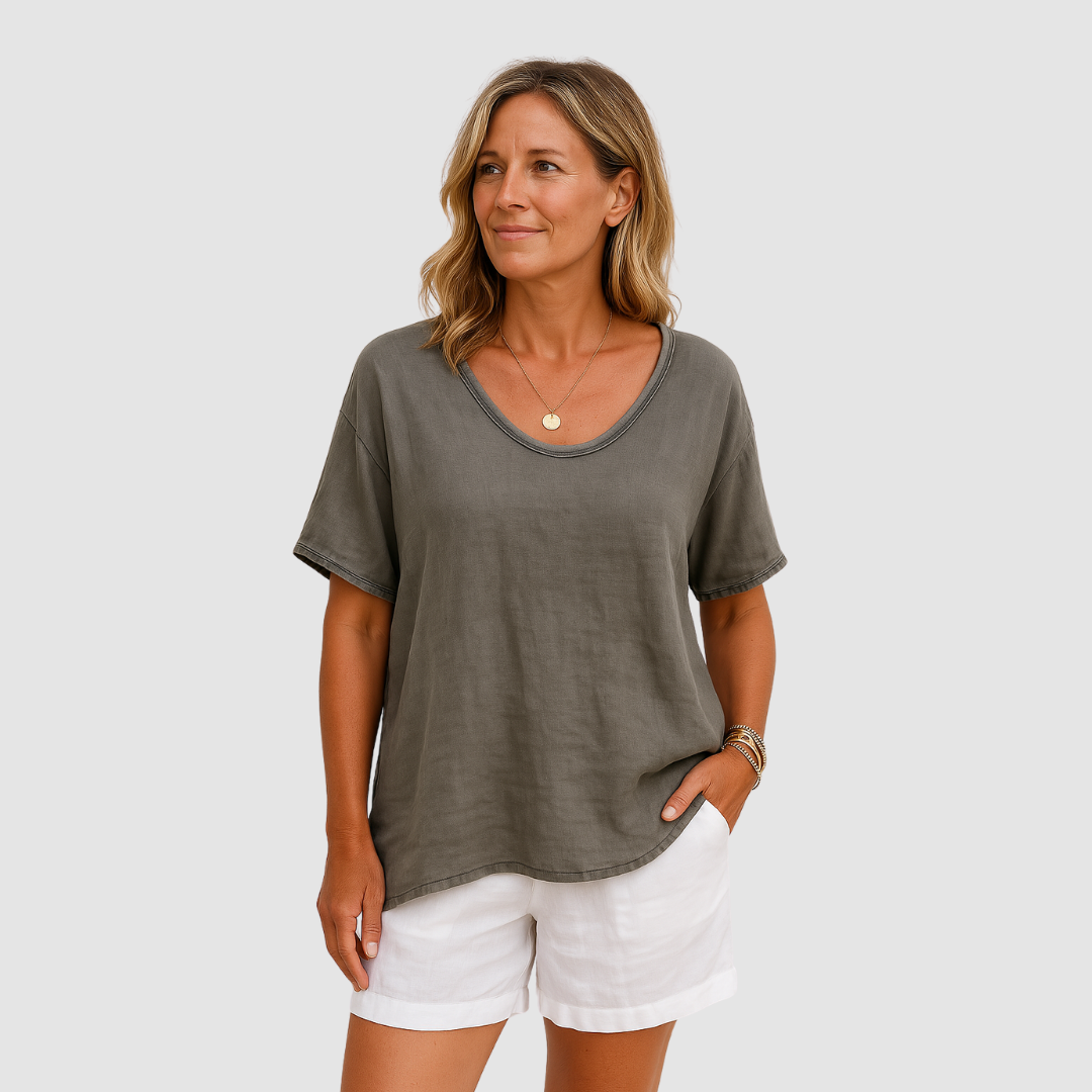 T-shirt pour femme à coupe décontractée en mélange doux