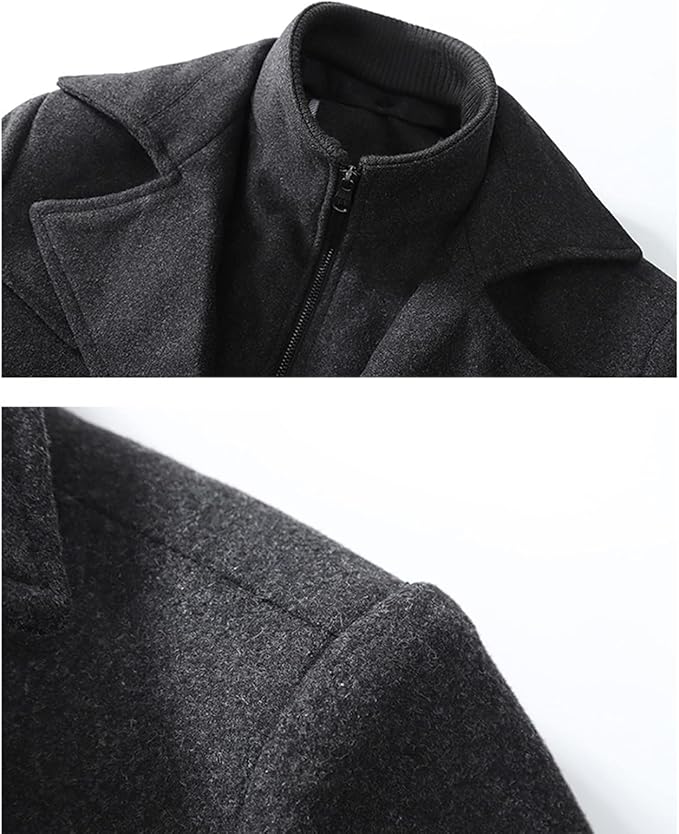 Men’s Layered Collar Button Front Coat