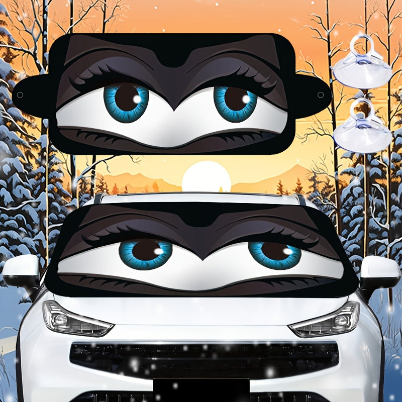 Cartoon Eyes Car Windscreen Snow Cover