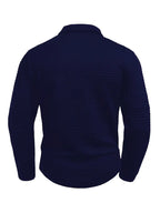 Camiseta polo de hombre con botones hasta el cuarto, manga larga y textura