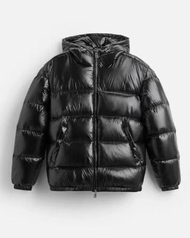 Men's Glossy Hooded Puffer Jacket
