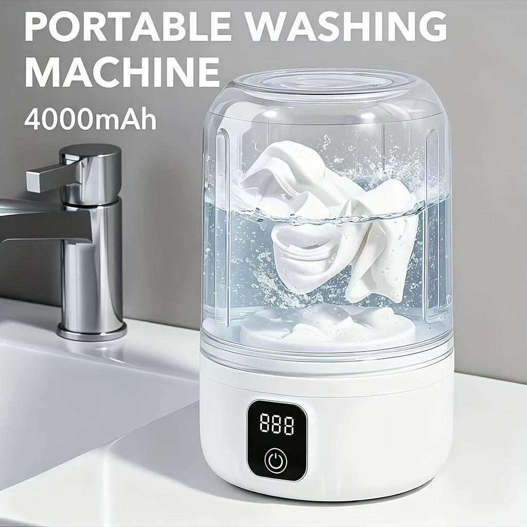 Tragbare Mini-Waschmaschine mit Akku und Digitalanzeige