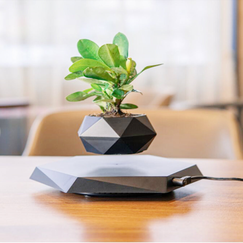 Svævende plantepotte med magnetisk levitation