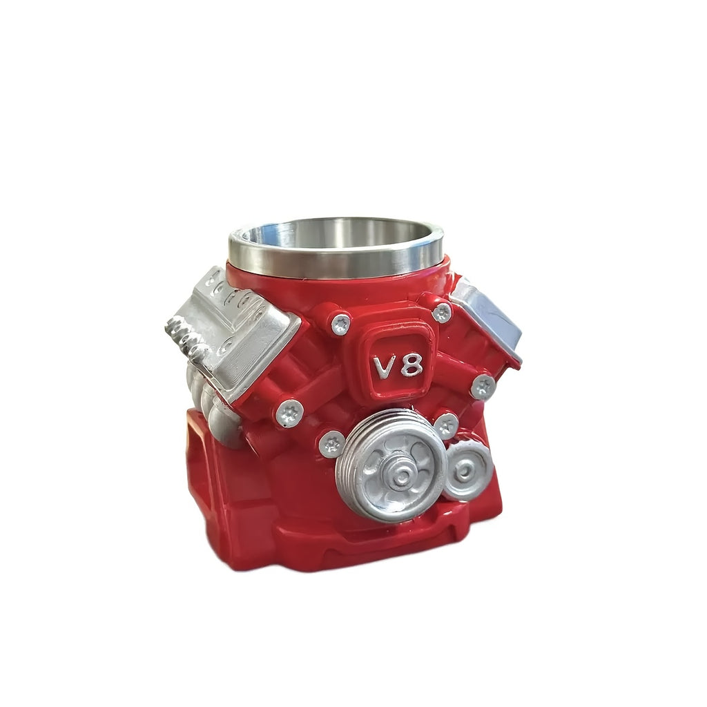 Taza original con forma de motor V8