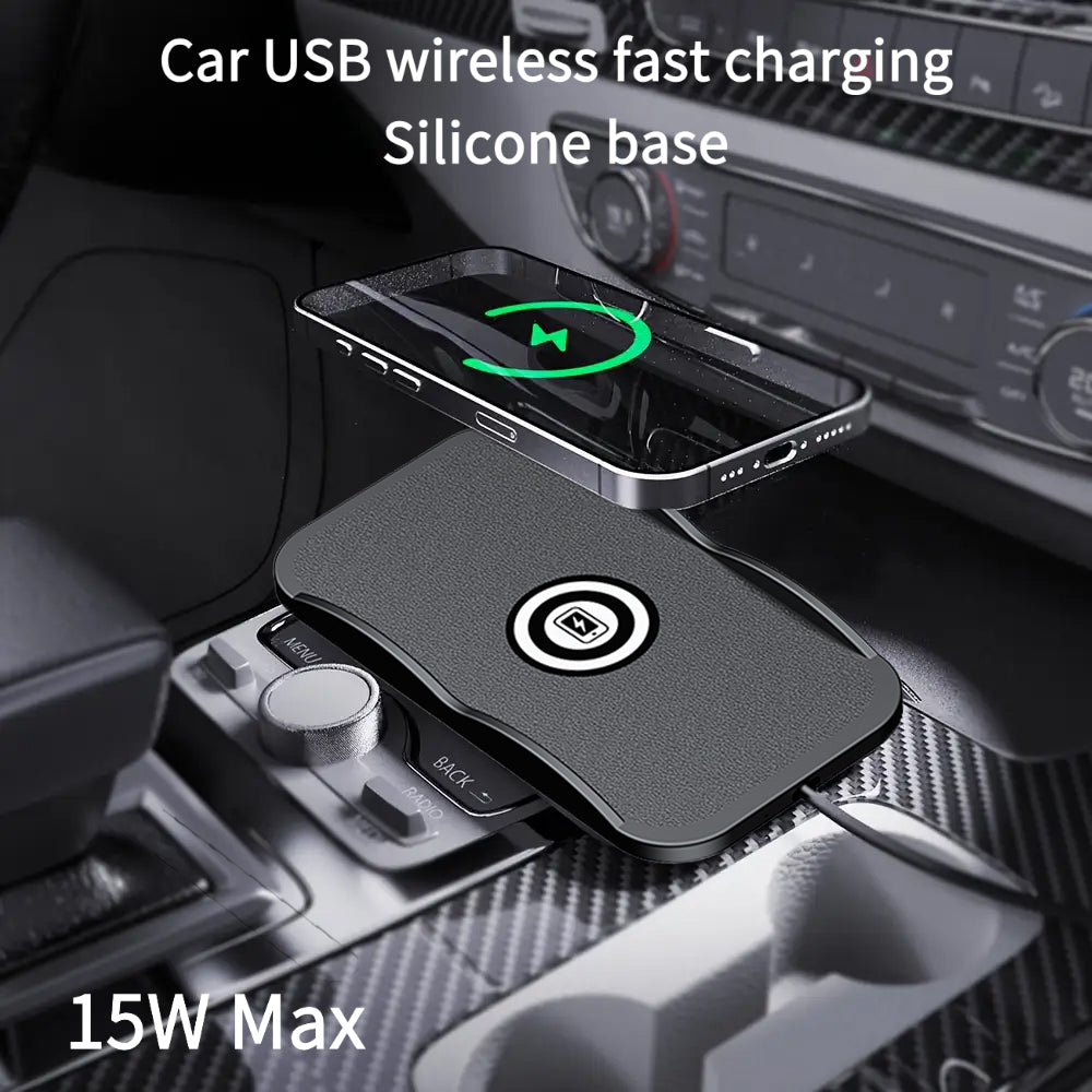 Trådløs opladningsbakke til telefonen i bilen