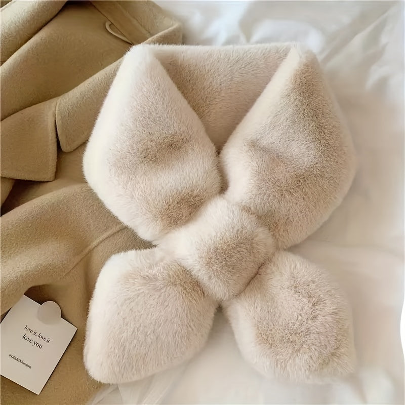 Women's Faux Fur Knitted Neck Scarf