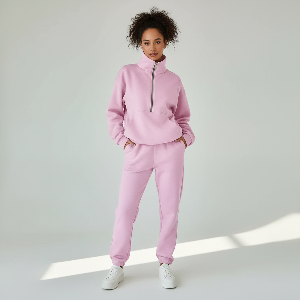 Women’s Quarter Zip High Collar Sweatshirt