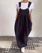 Vestido largo tipo peto holgado para mujer