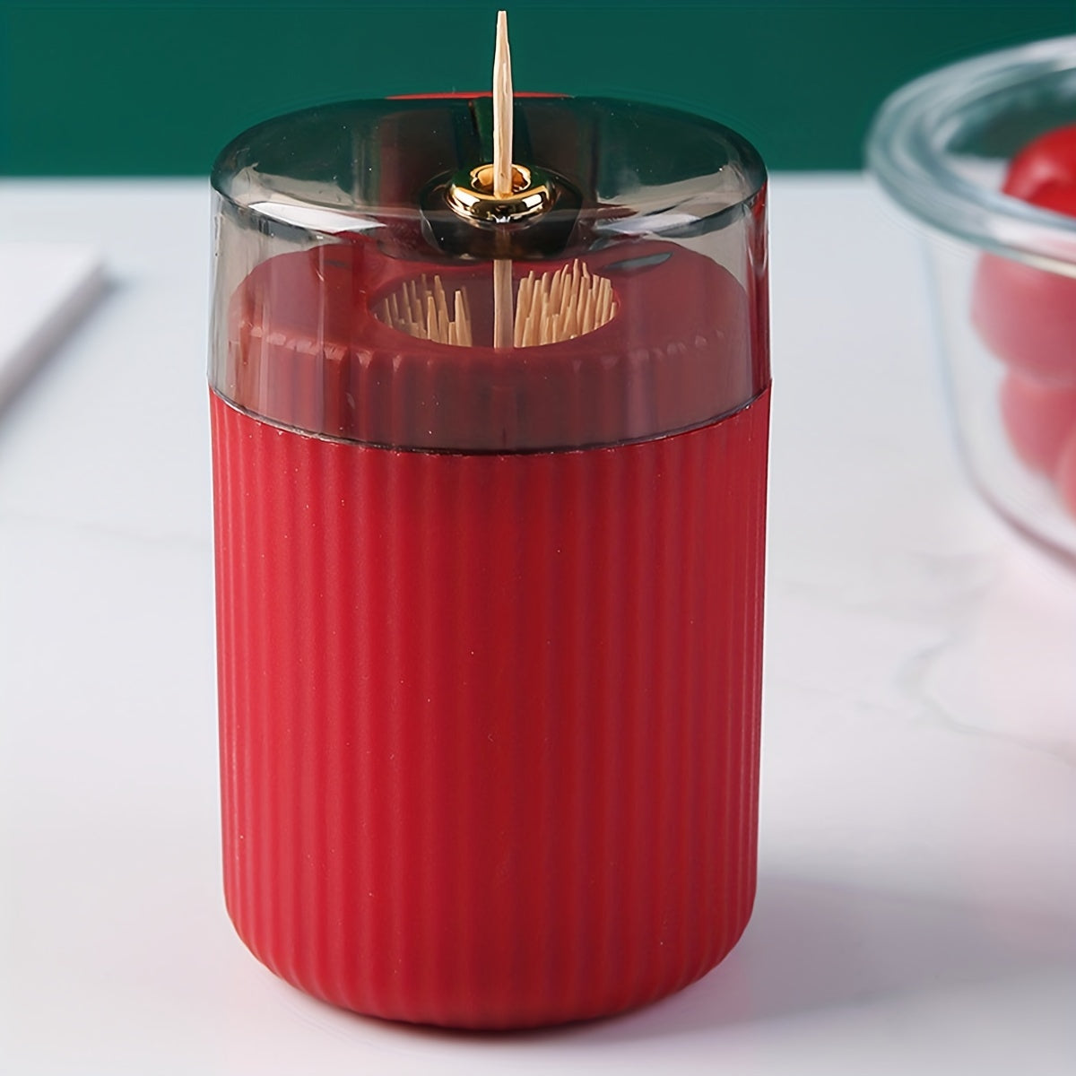 Tandstikdispenser med tryklåg