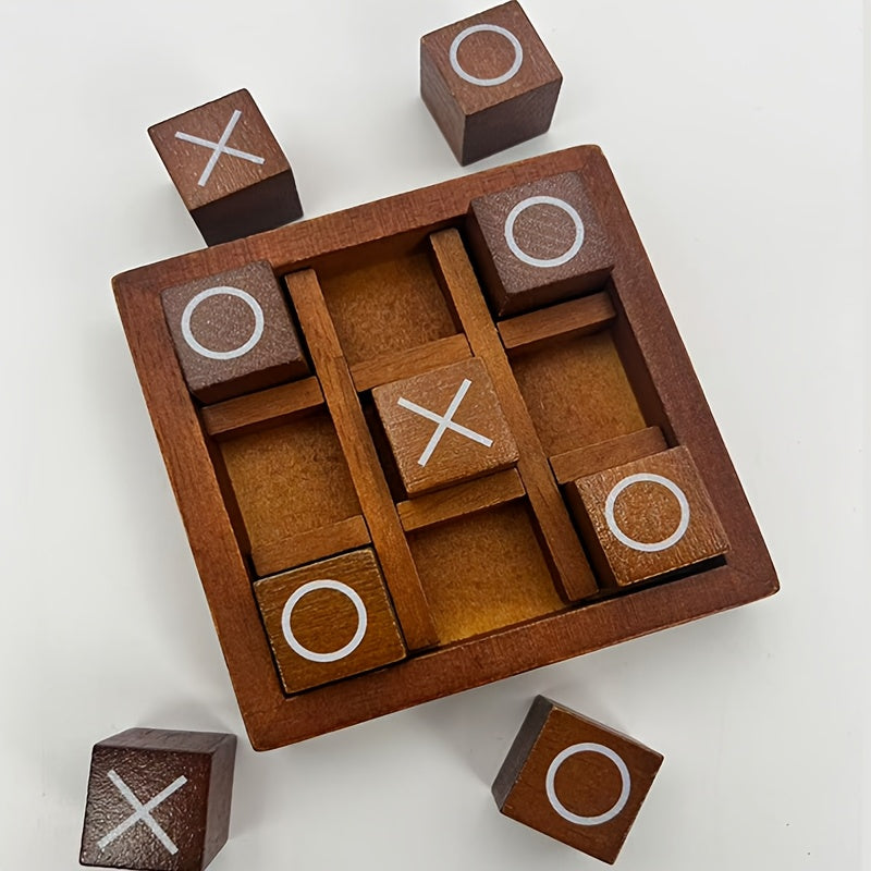 Wooden Noughts and Crosses Puzzle Game