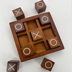 Wooden Noughts and Crosses Puzzle Game