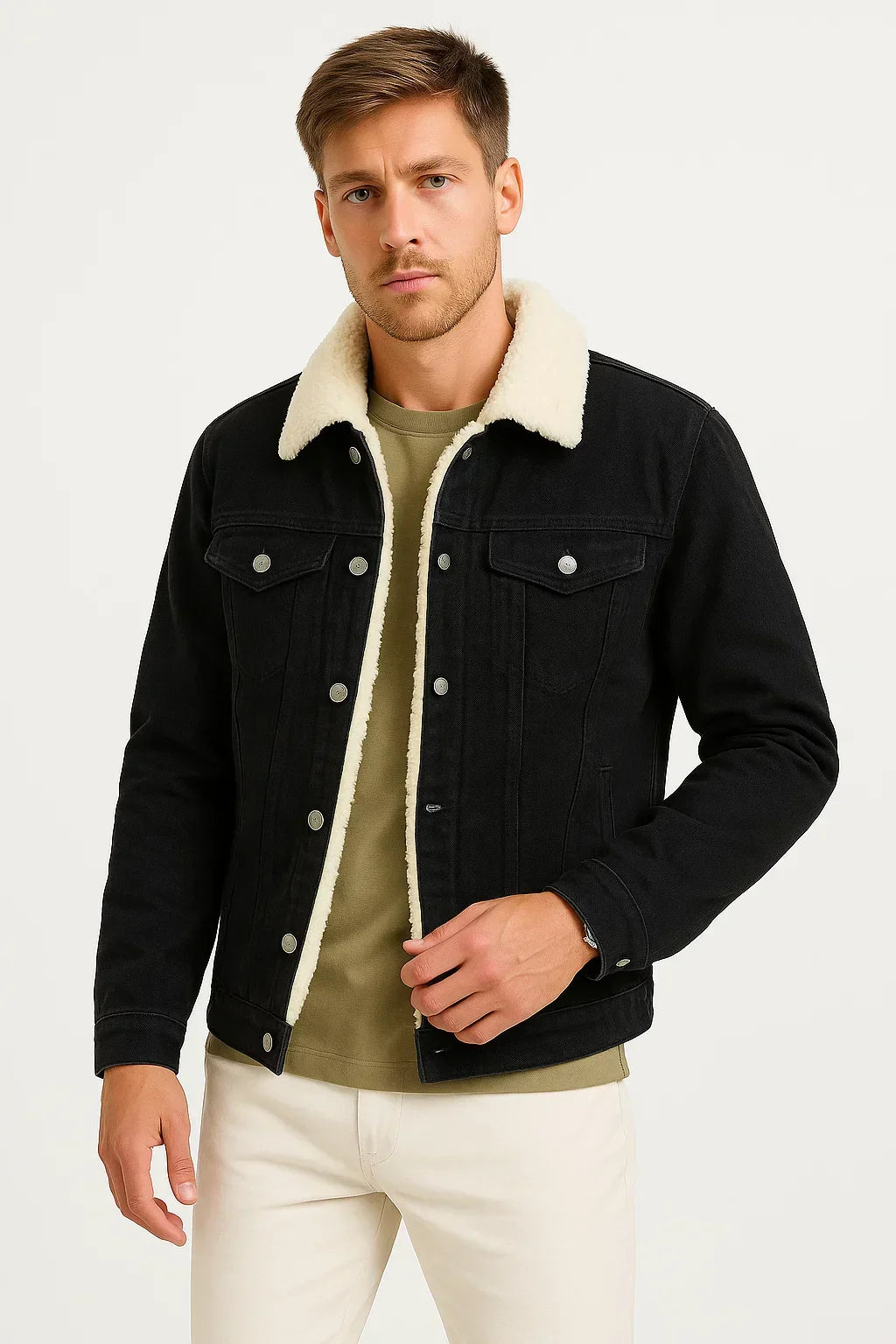 Men’s Sherpa Collar Denim Jacket
