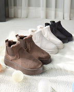 Stivaletti Chelsea da donna con platform e fodera in ecopelliccia