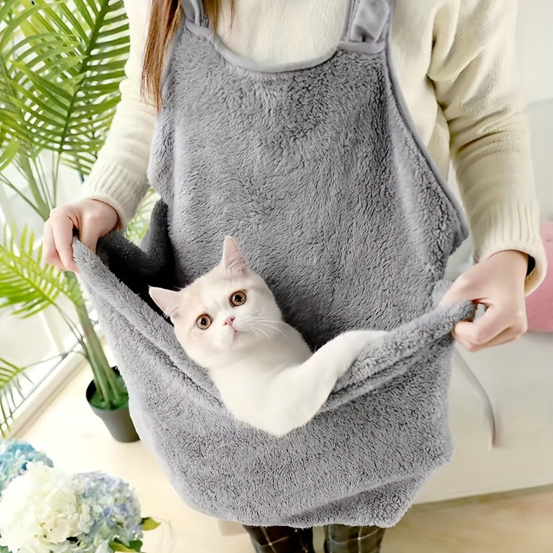 Wearable Plush Cat Carrier Apron