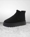 Stivaletti Chelsea da donna con platform e fodera in ecopelliccia
