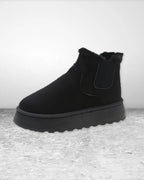 Stivaletti Chelsea da donna con platform e fodera in ecopelliccia