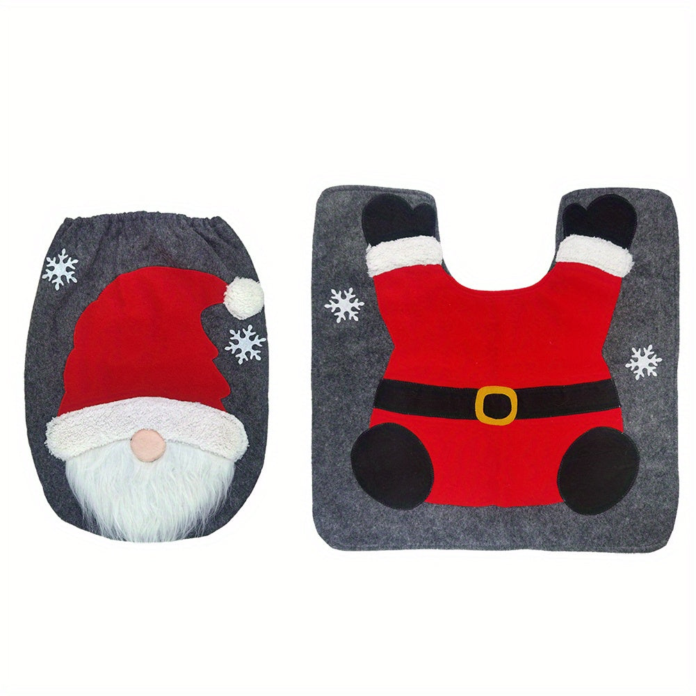 Weihnachtsmann-Toilettensitz und Badematten-Set