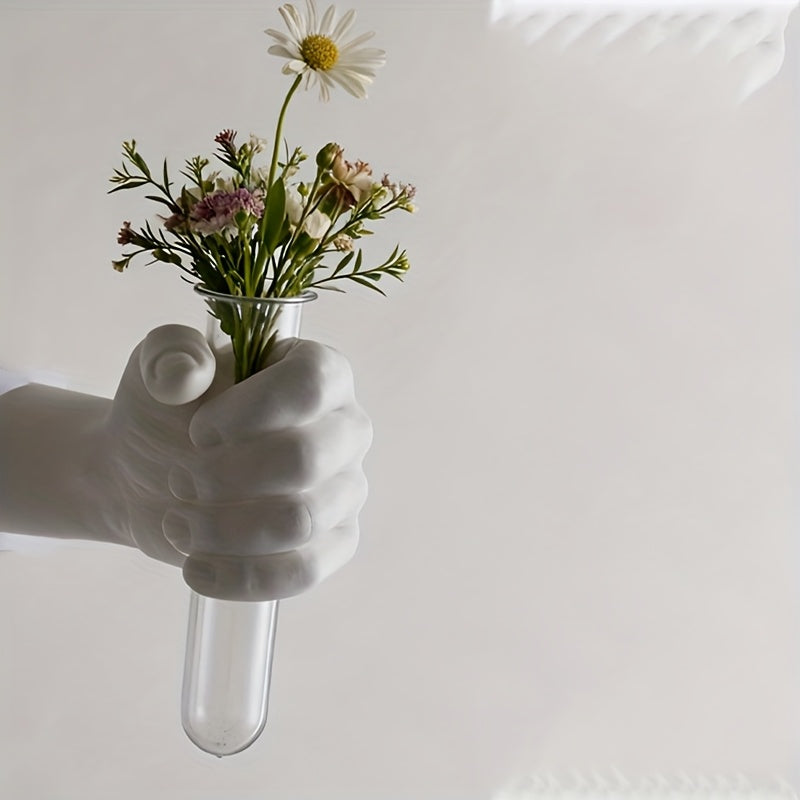 Jarrón de pared con forma de mano para flores