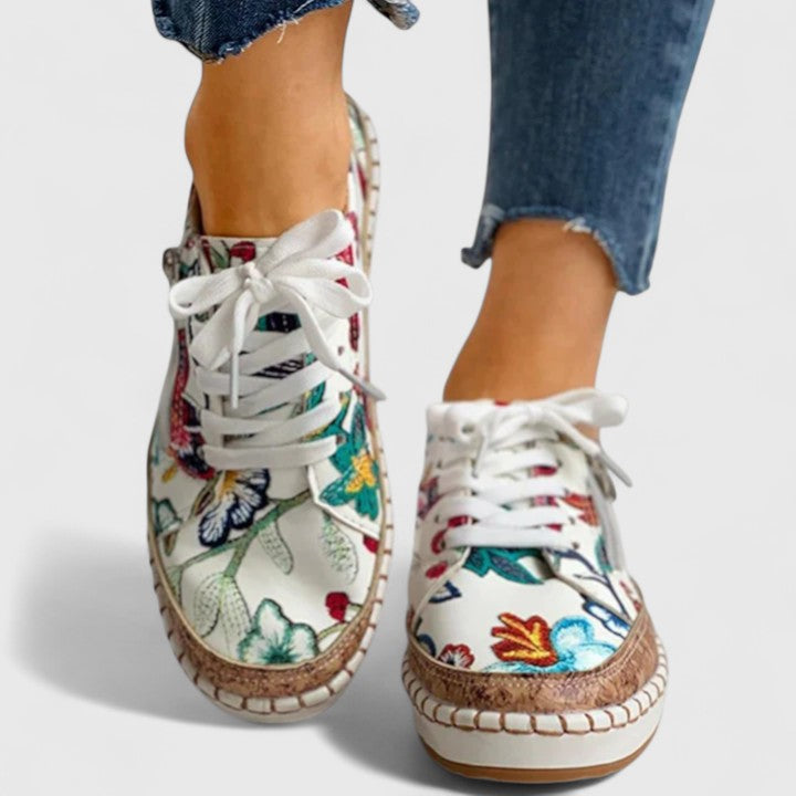 Women's Floral Platform Canvas Sneakers
