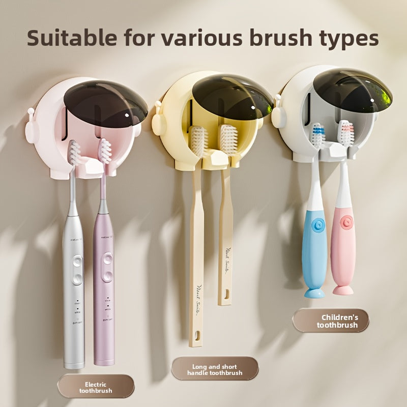 Wall-Mounted Toothbrush Holder with Cover