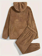 Set felpa con cappuccio e jogger in pile testurizzato
