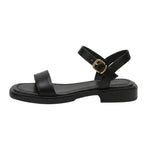Damen Minimalistische Flache Sandalen mit Knöchelriemen, offenem Zehenbereich und Schnallenverschluss