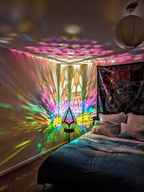 Böhmisk mosaikbordslampa med LED-ljus