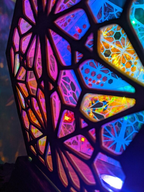 Böhmisk mosaikbordslampa med LED-ljus