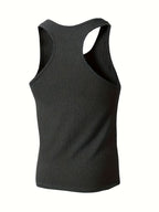Herre ribstrikket tanktop med stretch pasform til hverdagsbrug